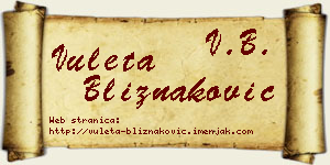 Vuleta Bliznaković vizit kartica